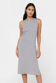 Relaxed Cotton Midi Dress Slate Grey