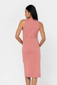 Relaxed Cotton Midi Dress Dusty Rose Pink