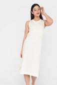 Relaxed Cotton Midi Dress White Vanilla