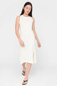 Relaxed Cotton Midi Dress White Vanilla