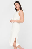 Relaxed Cotton Midi Dress White Vanilla