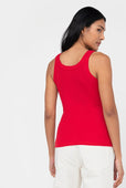 Rib Fitted Cotton Scoop Neck Tank Top Women's Scarlett