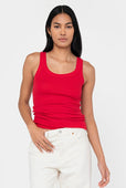 Rib Fitted Cotton Scoop Neck Tank Top Women's Scarlett