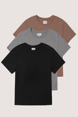 Relaxed Crew Neck T-shirt Pack (Cappuccino)