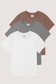 Relaxed Crew Neck T-shirt Pack (Macademia)