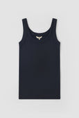 Kait Rib Fitted Scoop Tank (Washed Black) | Flat