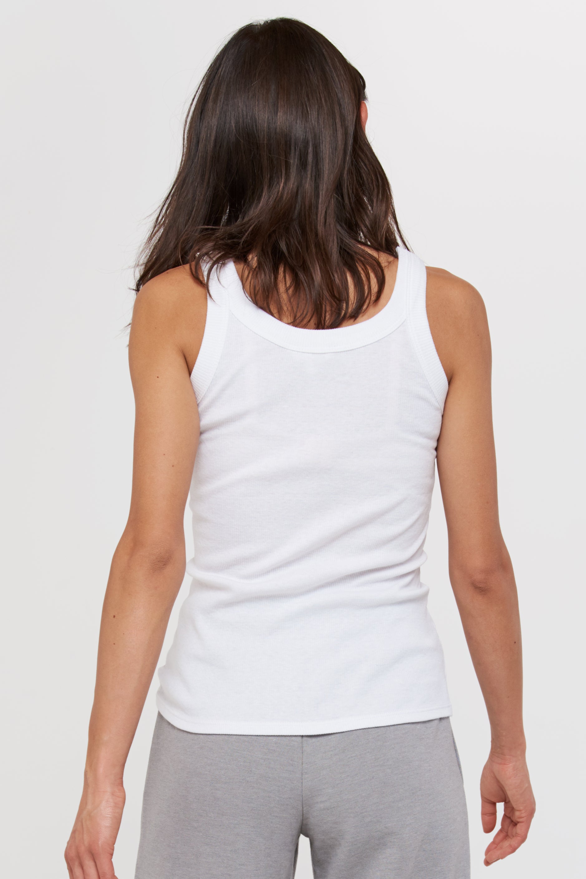 Kait Rib Fitted Scoop Tank (Brilliant White) | Standard