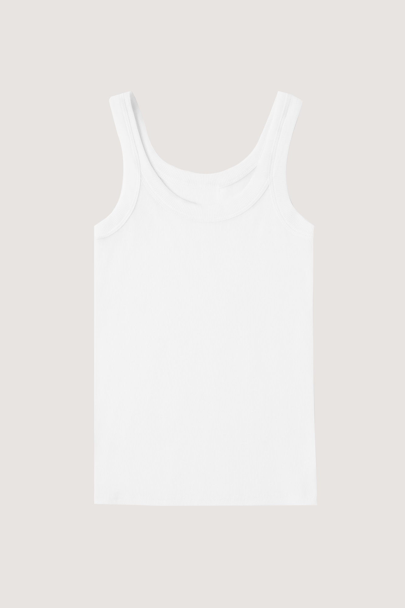 Kait Rib Fitted Scoop Tank (Brilliant White) | Standard