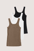 Rib Fitted Scoop Tank Pack (Taupe o' the Morning)